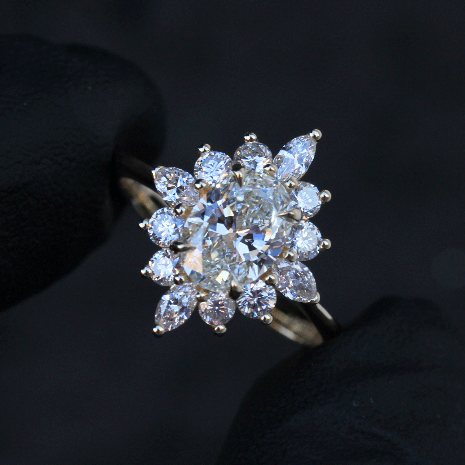 Custom Design Deposit - Oval Brilliant GIA Certified Natural Diamond Halo Engagement Ring