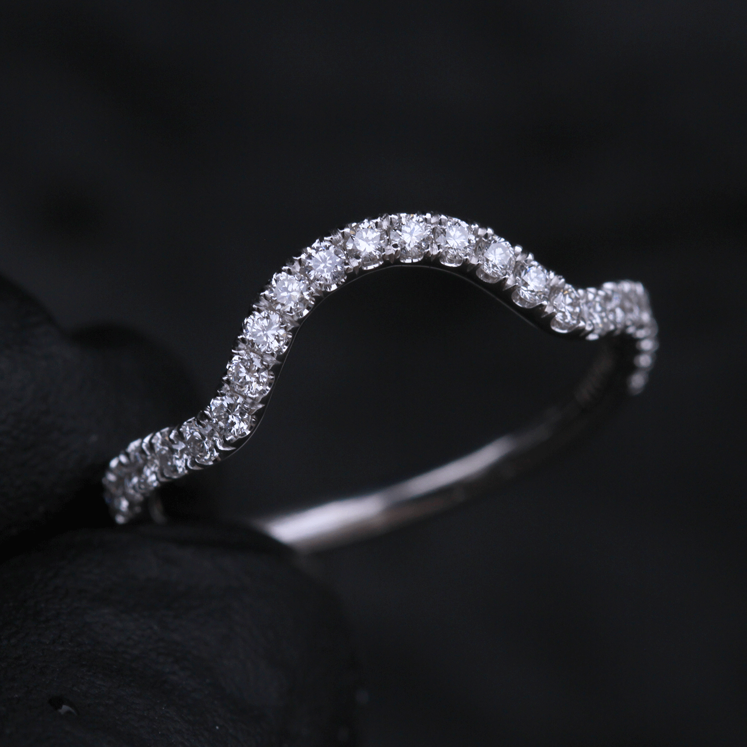 Custom Design Deposit - Curved-To-Fit Natural Diamond Pavé Wedding Band