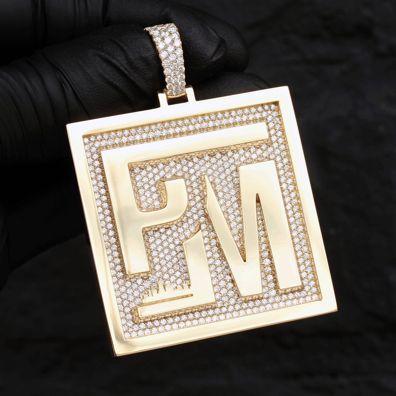Custom Design Deposit - "PM" Natural Diamond Pendant