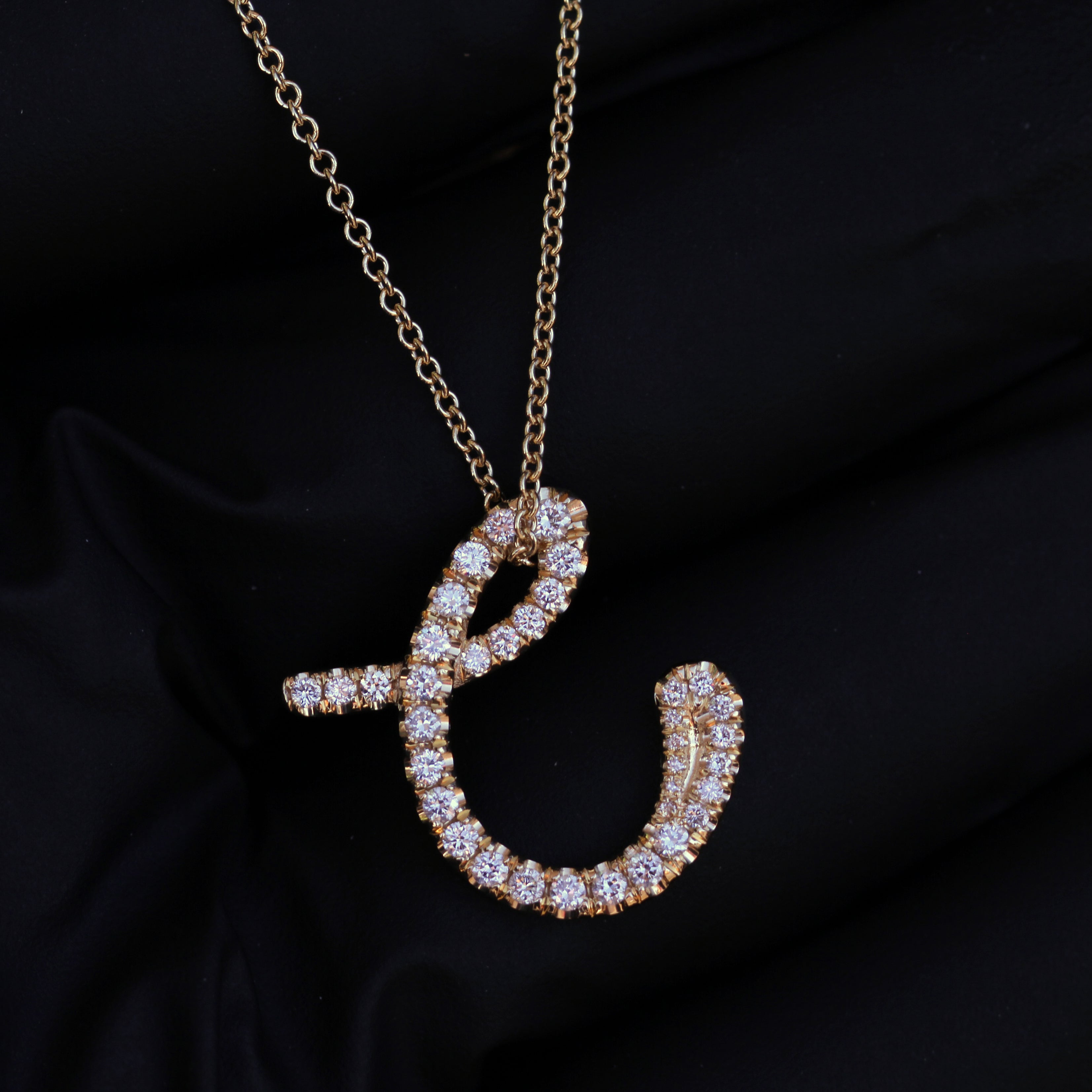 Custom Design Deposit - "C" Pavé Natural Diamond Necklace
