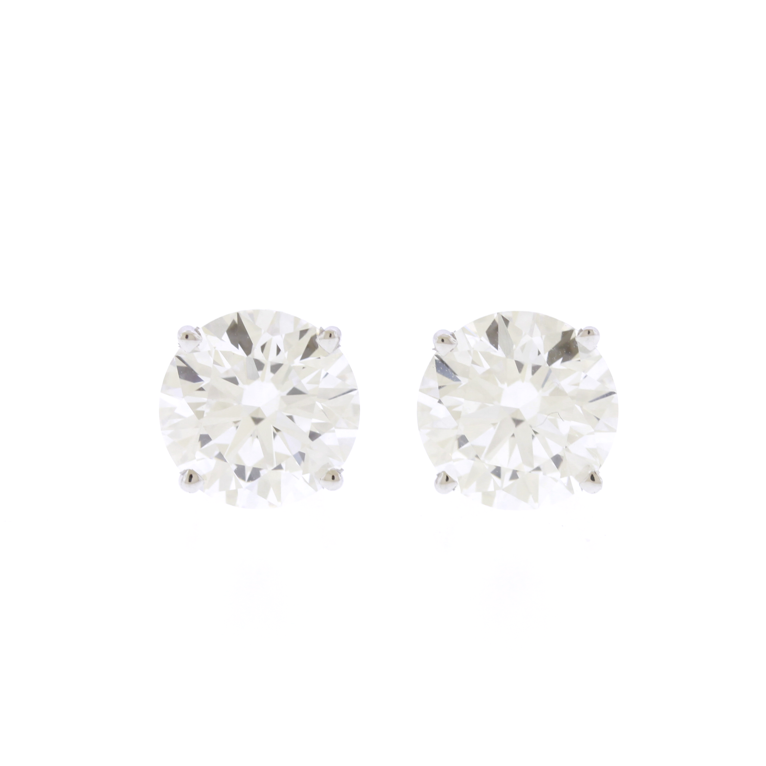 Round Brilliant Lab Grown GIA Certified Diamond Prong Set Screw Back Stud Earrings (4.50ctw)