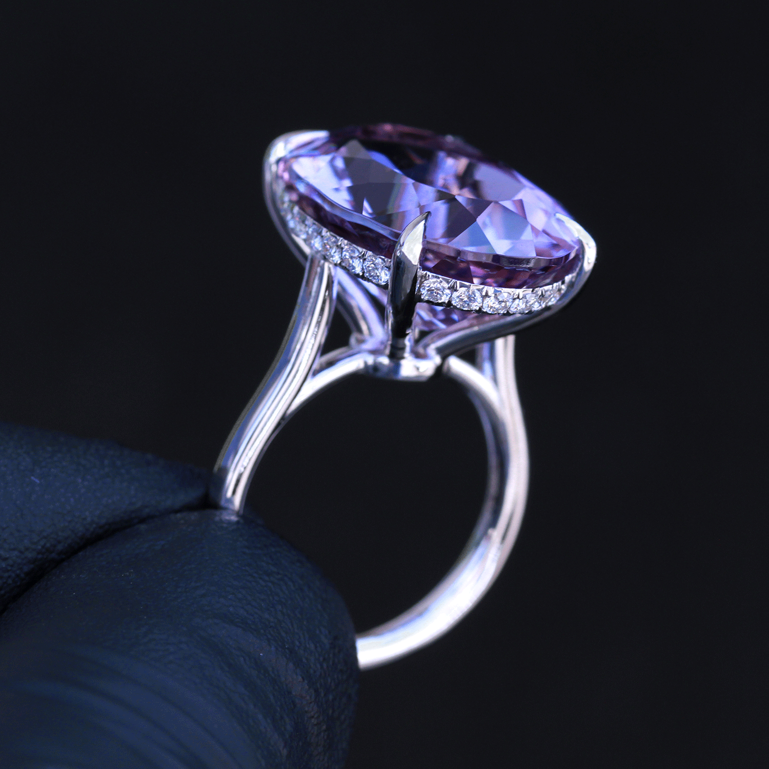 Custom Design Deposit - Purple Amethyst & Natural Diamond Everyday Ring