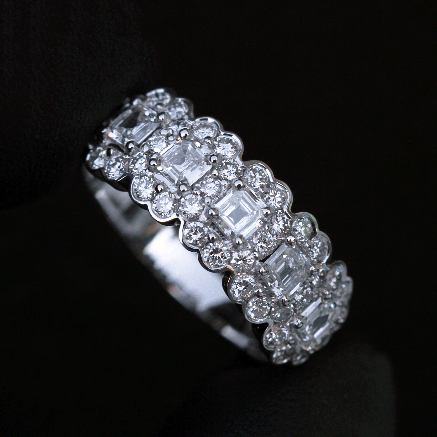 Custom Design Deposit - Asscher & Round Natural Diamond Everyday Ring