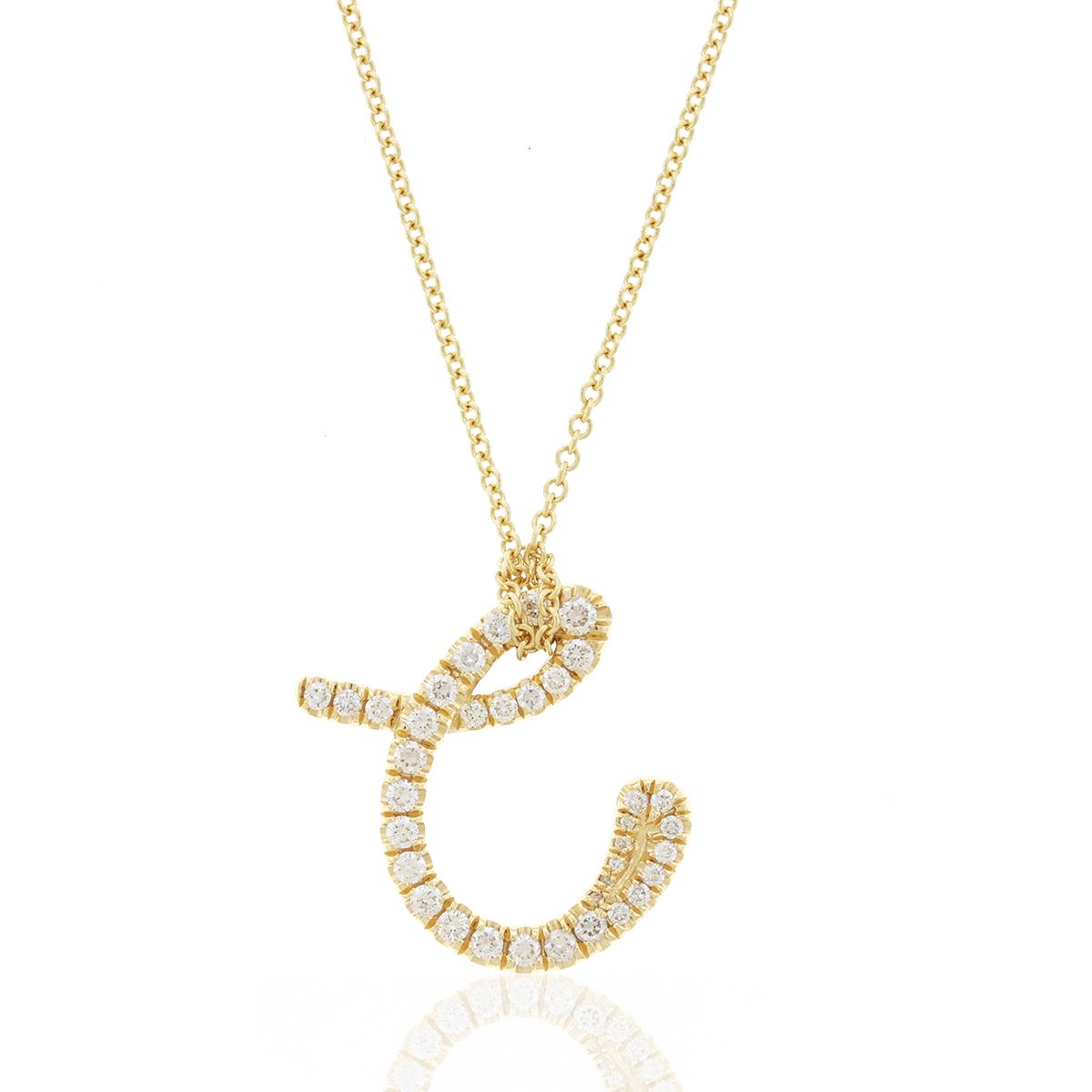 Custom Design Deposit - "C" Pavé Natural Diamond Necklace