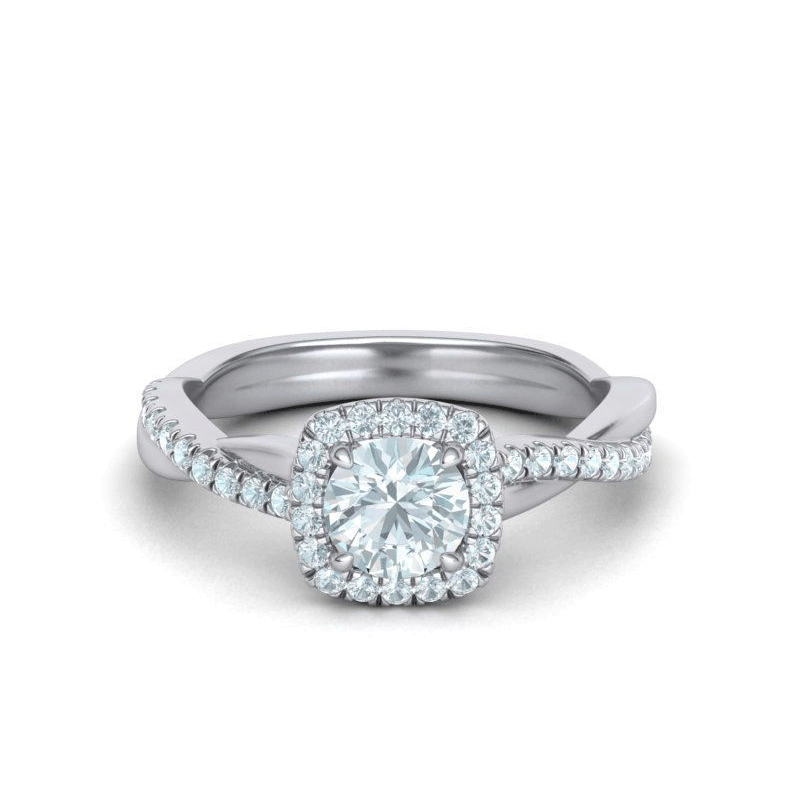 Round Brilliant Diamond Halo Engagement Ring (7/8ctw)