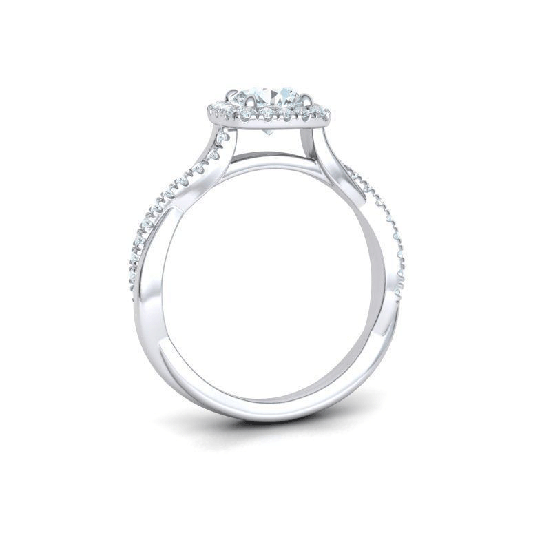 Round Brilliant Diamond Halo Engagement Ring (7/8ctw)