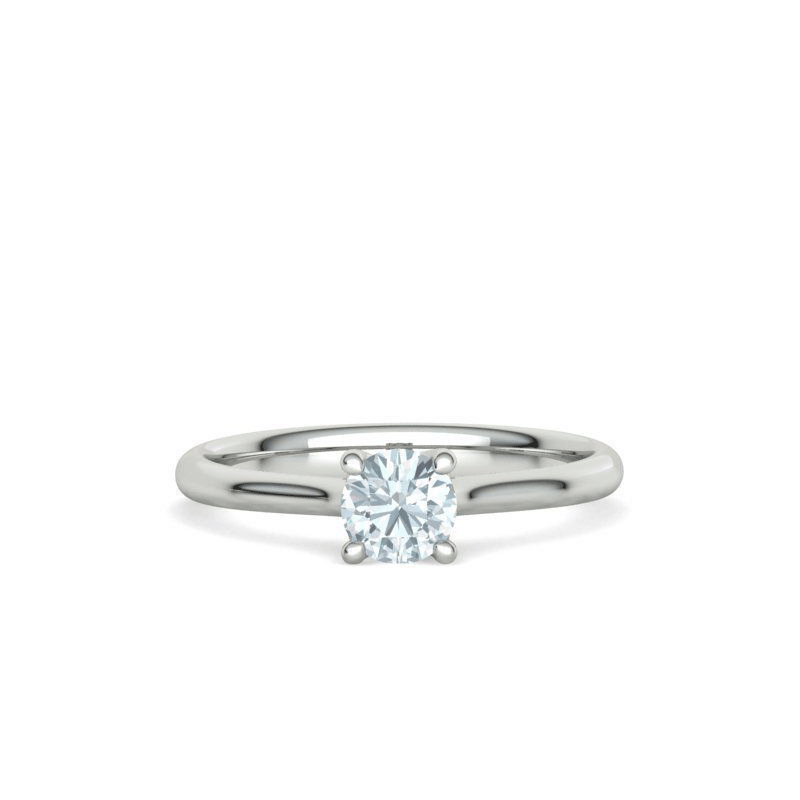0.50 Carat Round Natural Diamond Solitaire Engagement Ring - GIA Certified