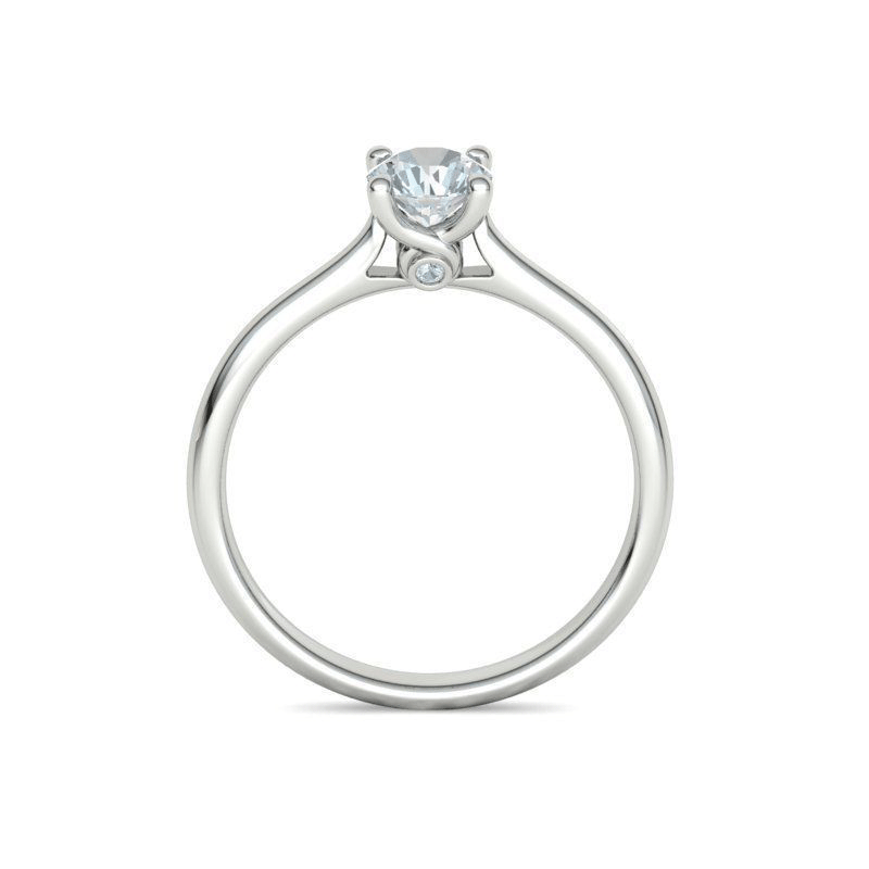 0.50 Carat Round Natural Diamond Solitaire Engagement Ring - GIA Certified