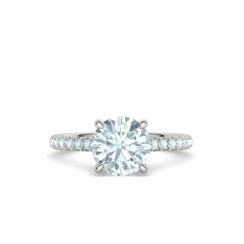 Round Brilliant Hidden Halo Natural Diamond Engagement Ring Mounting (1/5ctw)