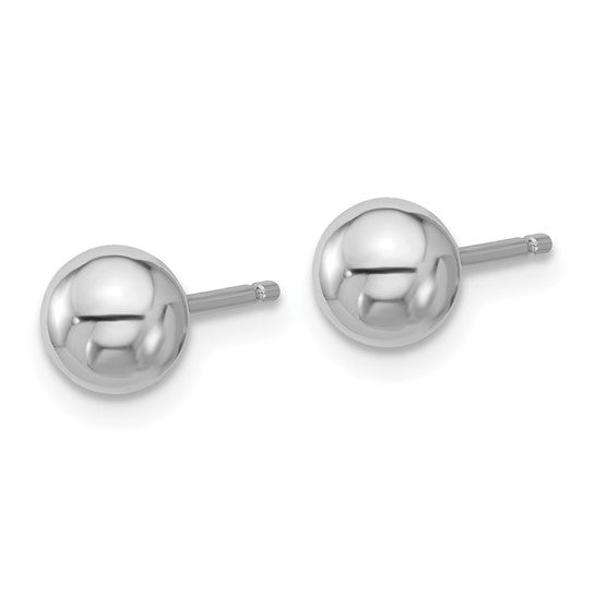 6mm Ball Post Stud Earrings - Platinum