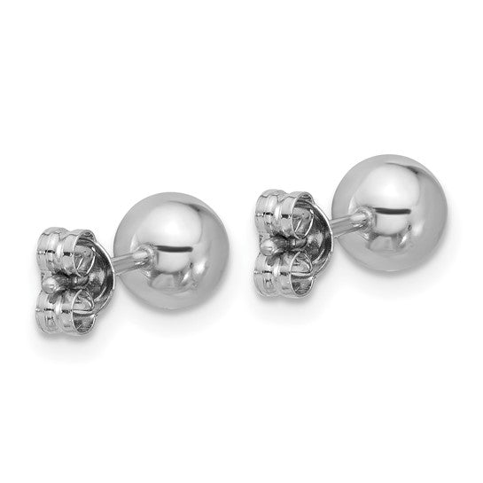 6mm Ball Post Stud Earrings - Platinum