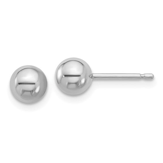 6mm Ball Post Stud Earrings - Platinum