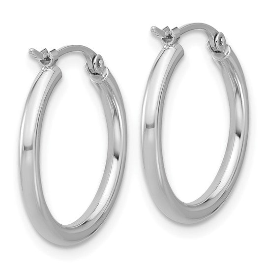 18mm Round Hoop Earrings - Platinum