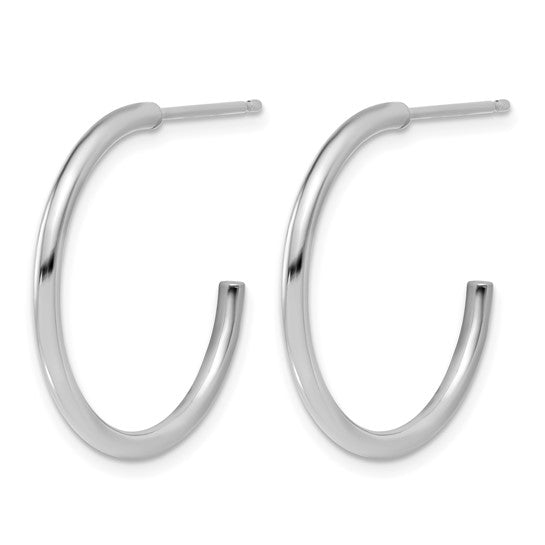 25mm J-Hoop Earrings - Platinum