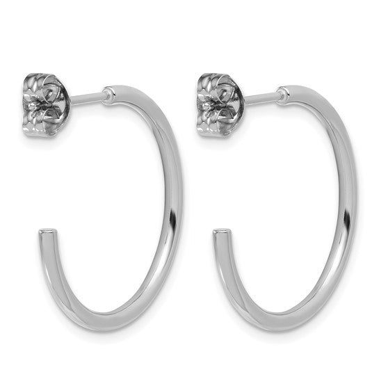 25mm J-Hoop Earrings - Platinum