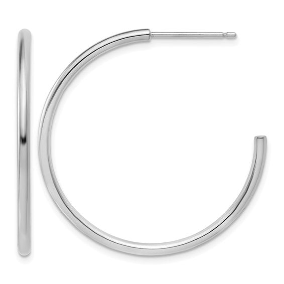 37mm J-Hoop Earrings - Platinum