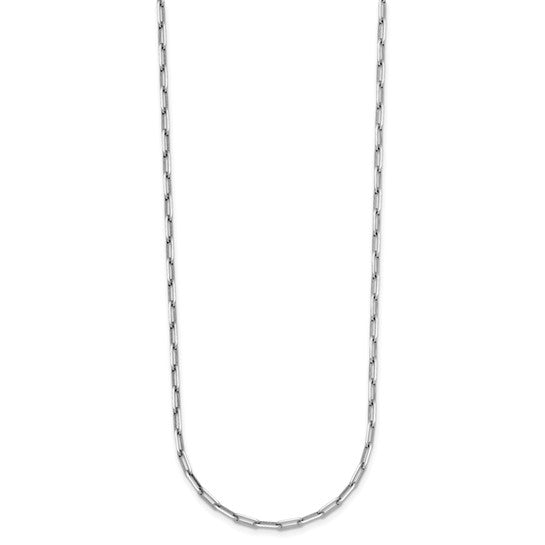 2.3mm Knife-Edge Paperclip Solid Link Chain Necklace - Platinum