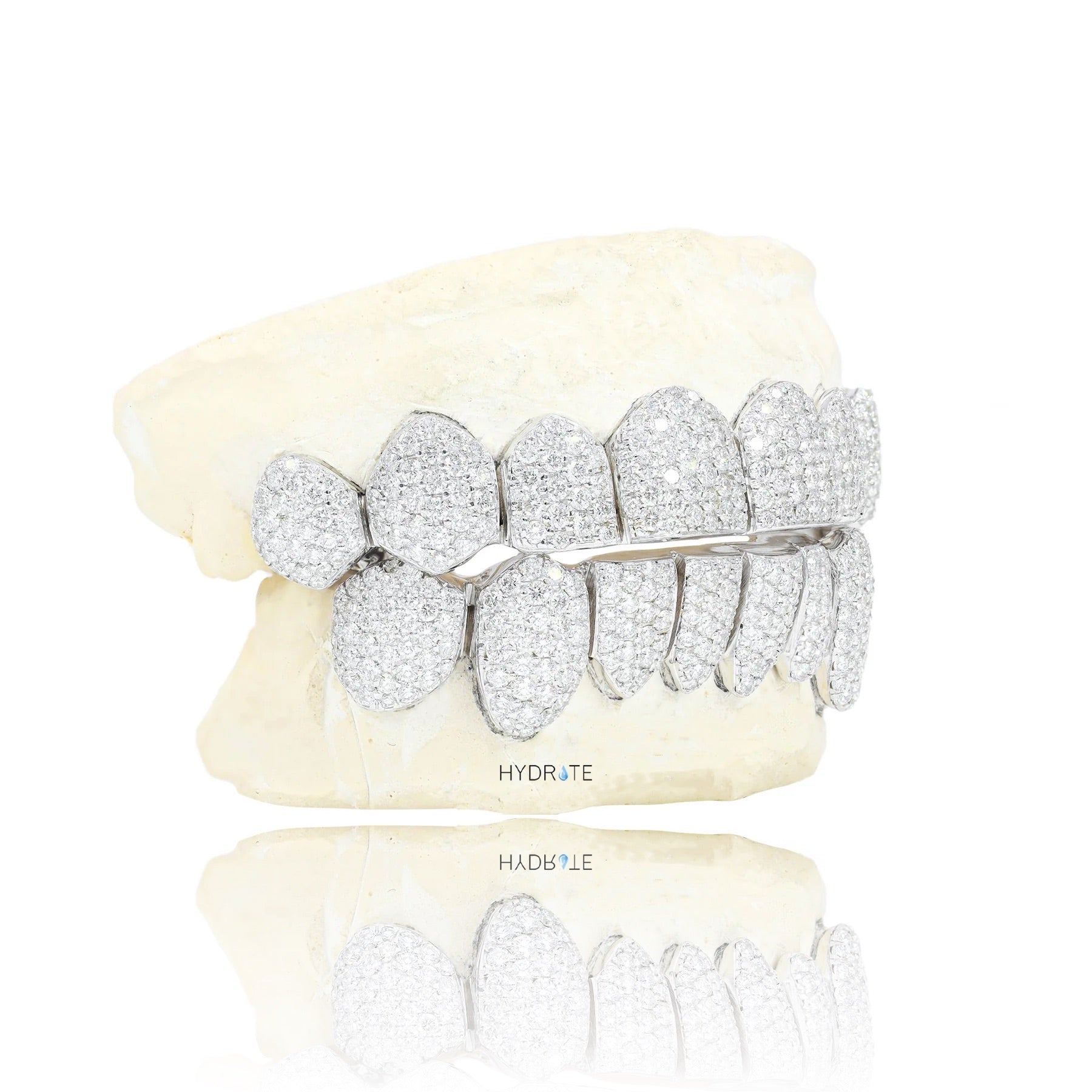 Natural Diamond Pavè Set Gold Grillz – Custom Made-to-Order