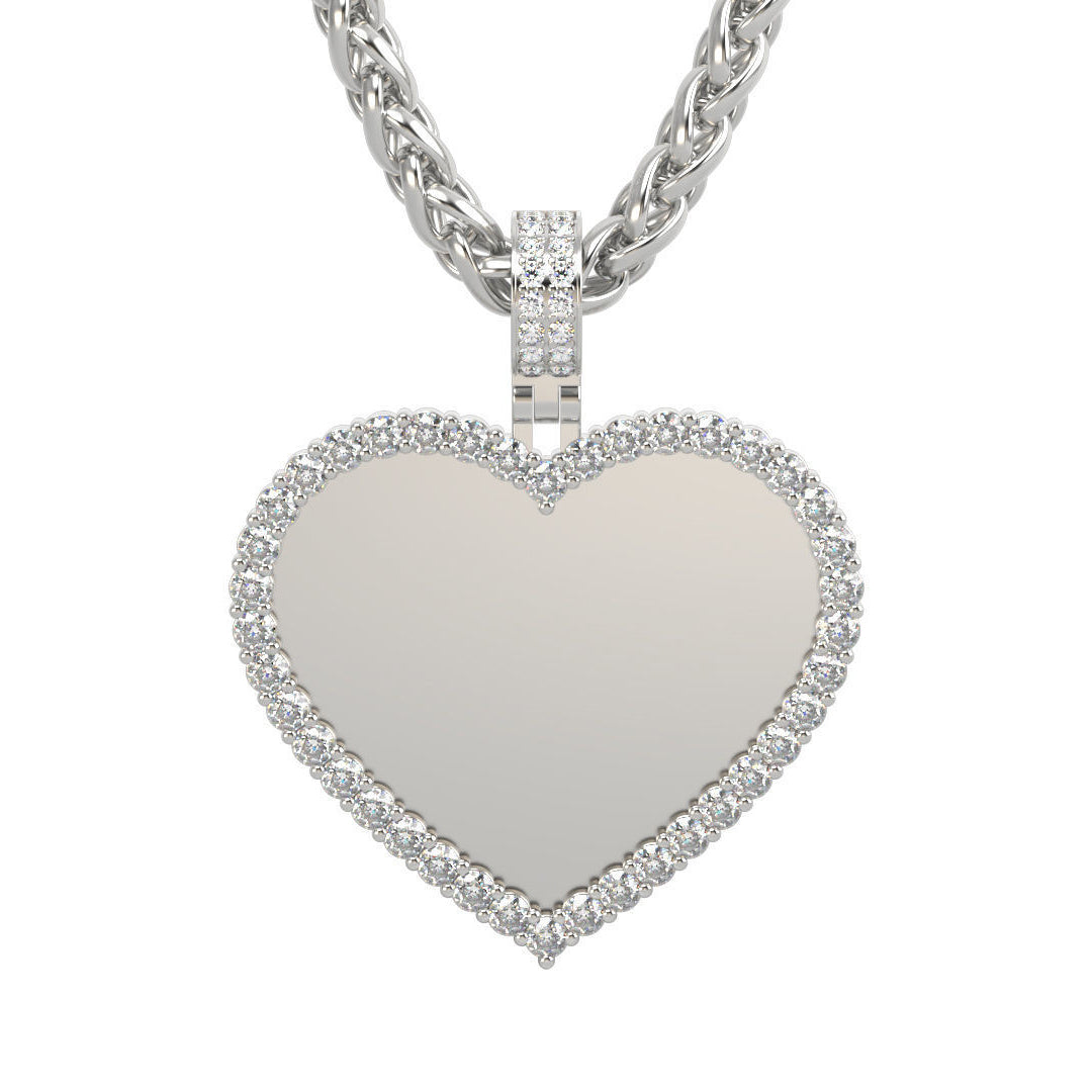 Heart Memorial Diamond Picture Pendant - Medium