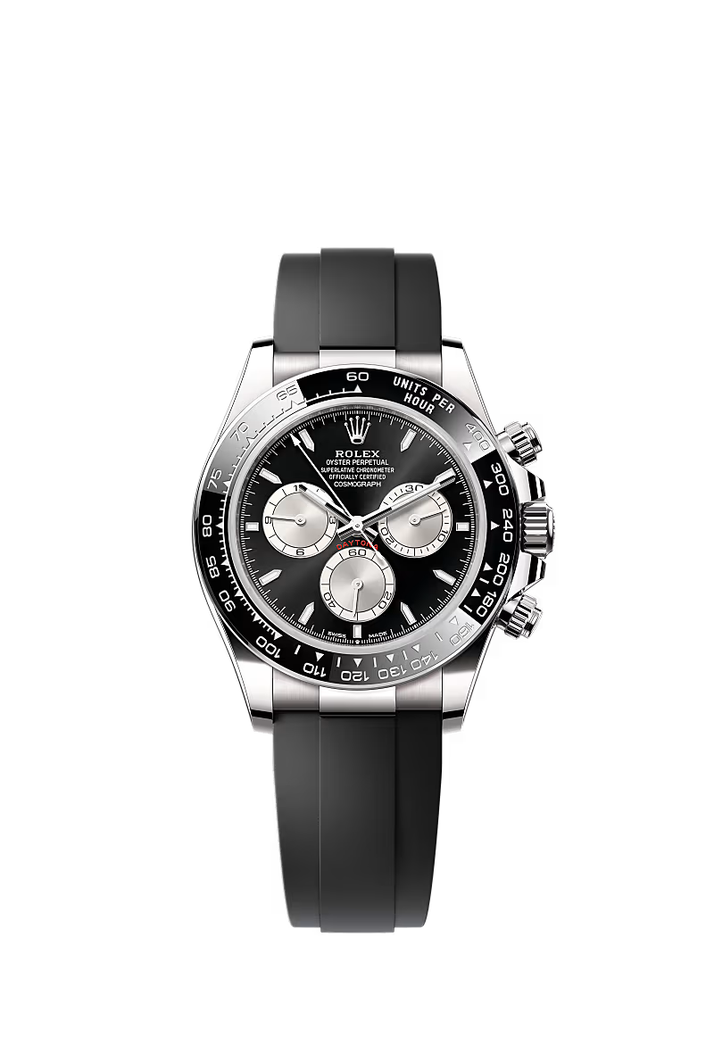 Rolex Daytona 126519LN, 18K White Gold, Black Dial, Oysterflex Bracelet 40mm