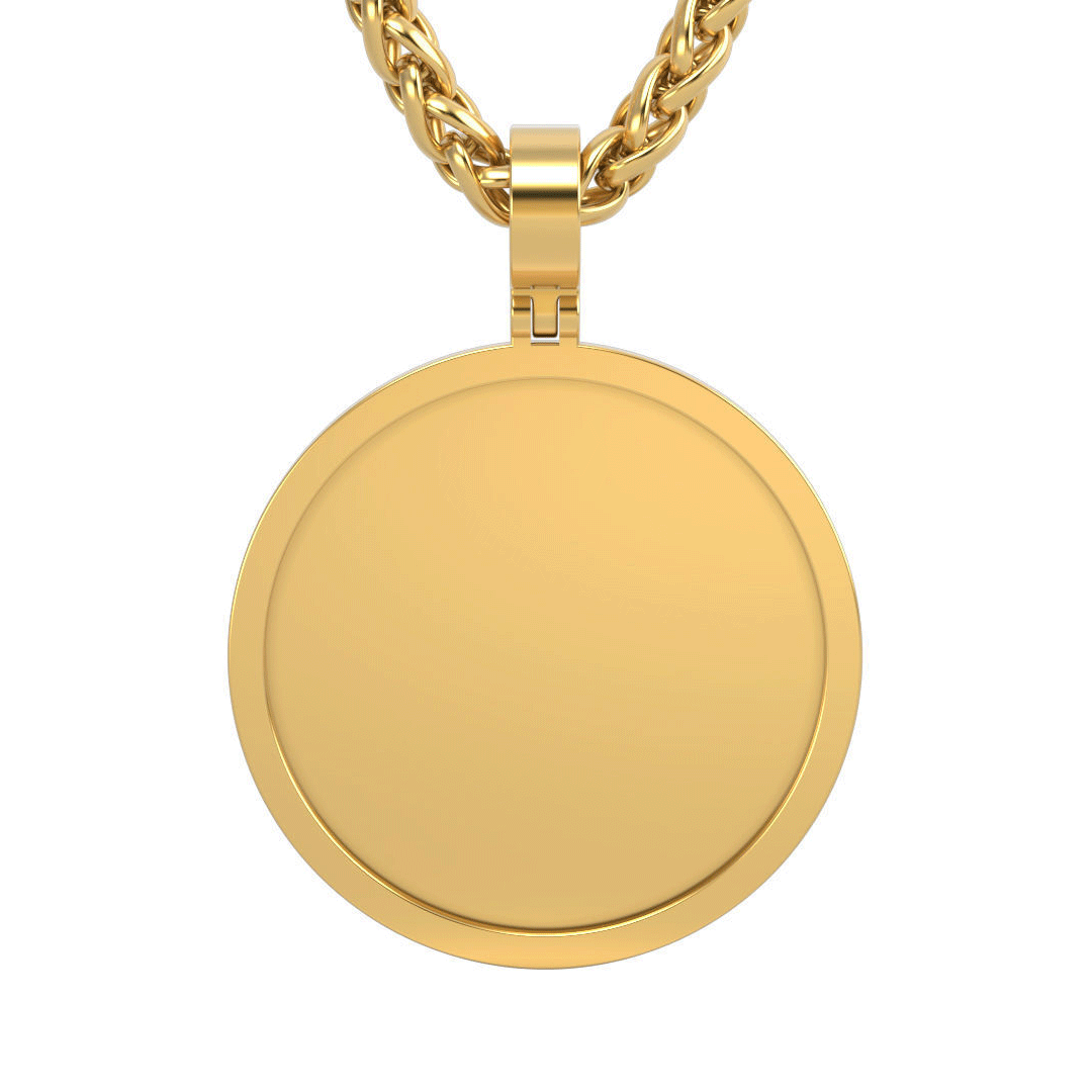 Medium Solid Gold Round Picture Pendant