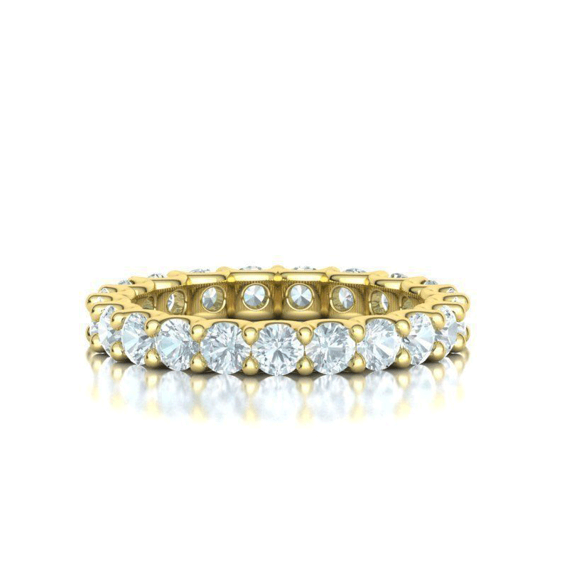 3mm Natural Diamond U-Set Pavé Eternity Band