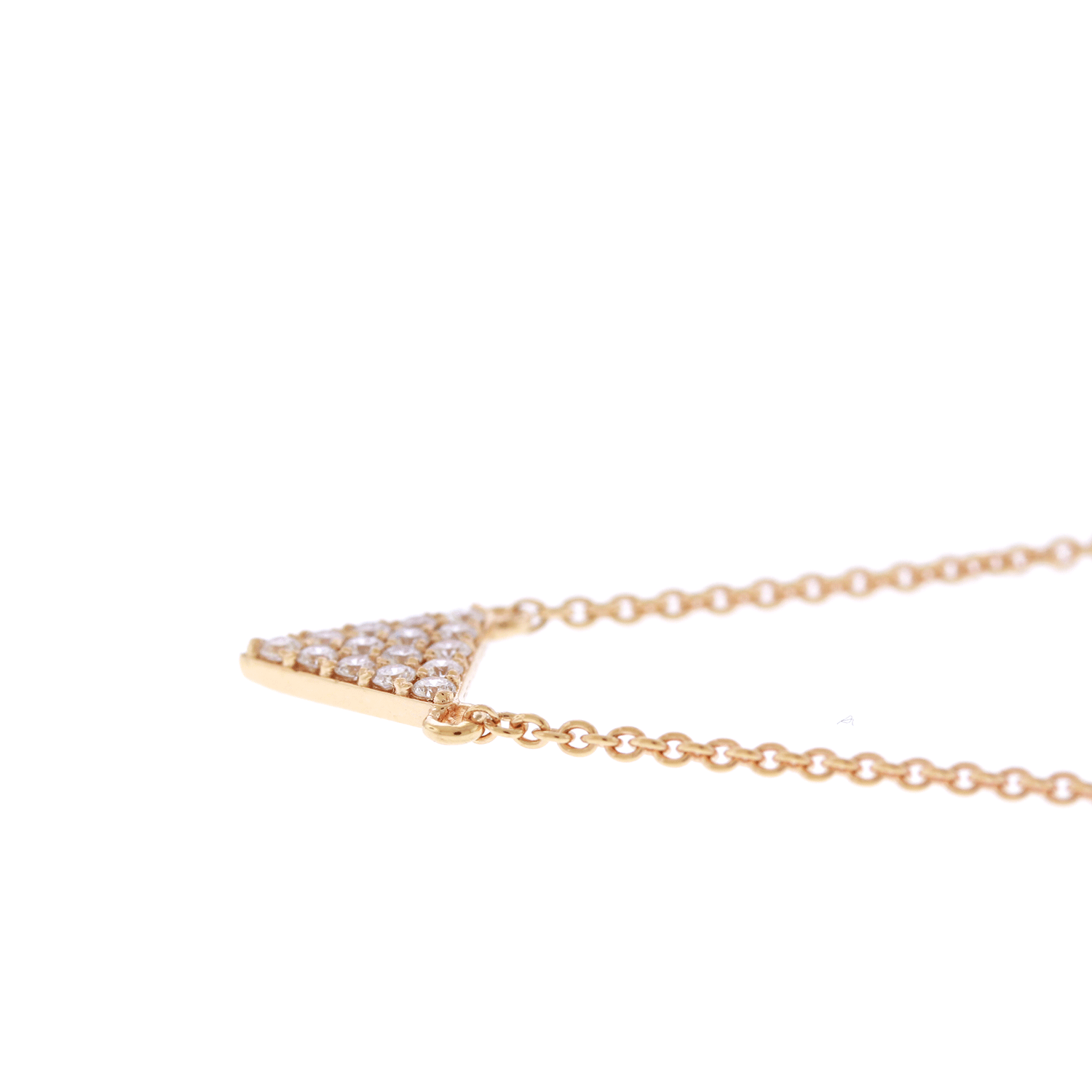 Collar con pavé de diamantes naturales (1/10 quilates) - Oro rosa de 18 quilates