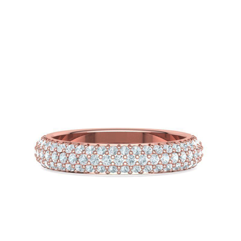 Three Row Pavé Diamond Eternity Band