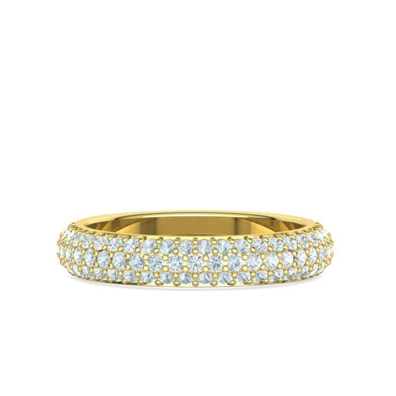 Three Row Pavé Diamond Eternity Band