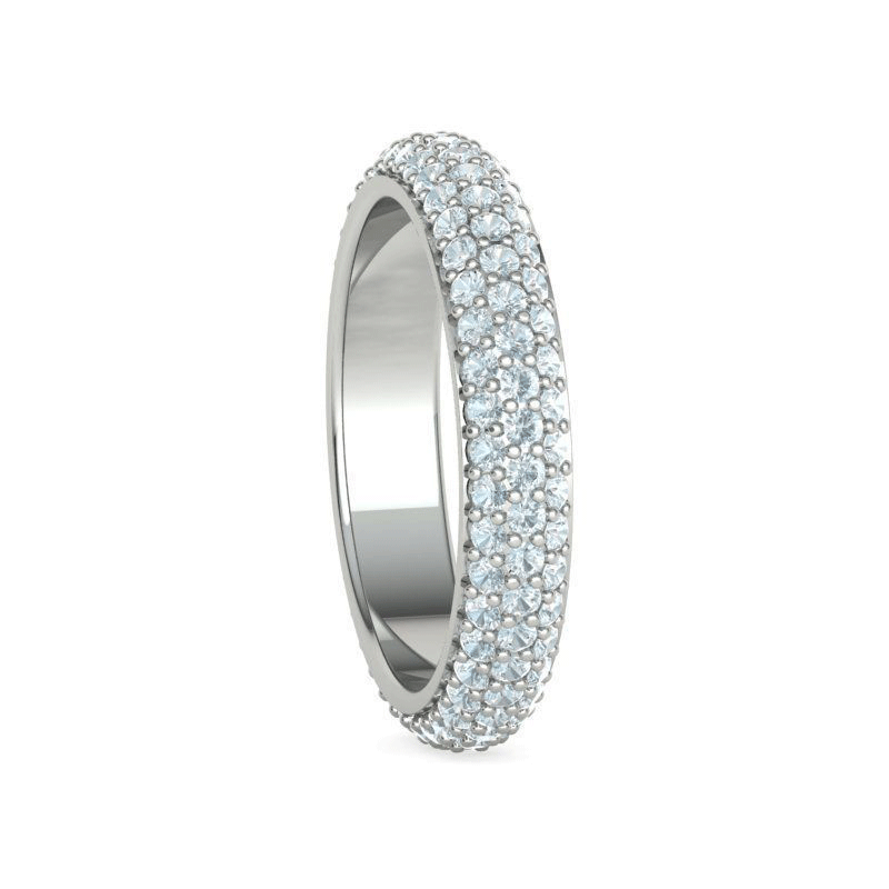 Three Row Pavé Diamond Eternity Band