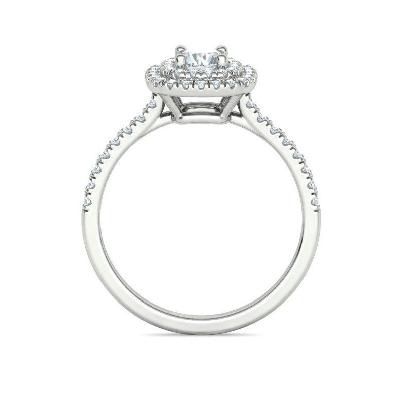 Round Brilliant Double Halo Diamond Engagement Ring (3/4ctw)