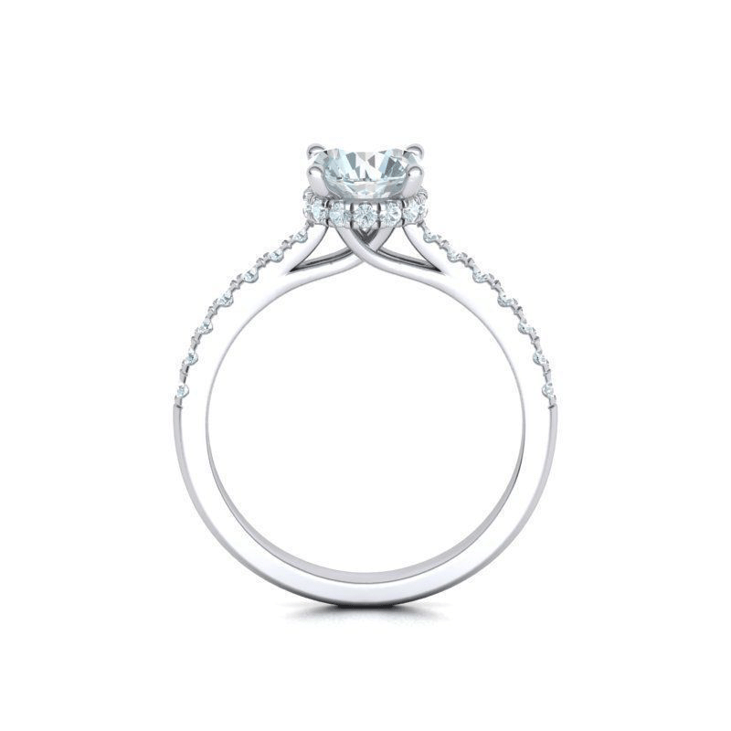 Round Brilliant Hidden Halo Diamond Engagement Ring (1.34ctw)