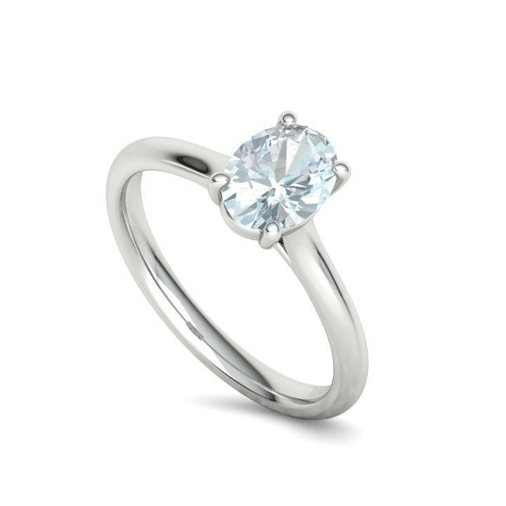 Oval Brilliant Diamond Solitaire Engagement Ring (7/8ctw)