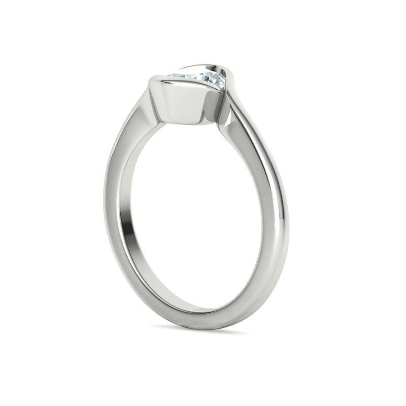 Anillo de compromiso de diamante de derivación con solitario brillante redondo (1 ct)