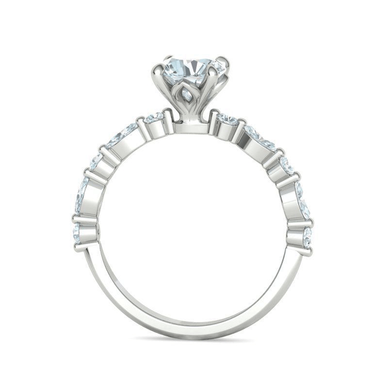 Round & Marquise Diamond Engagement Ring (1.43ctw)