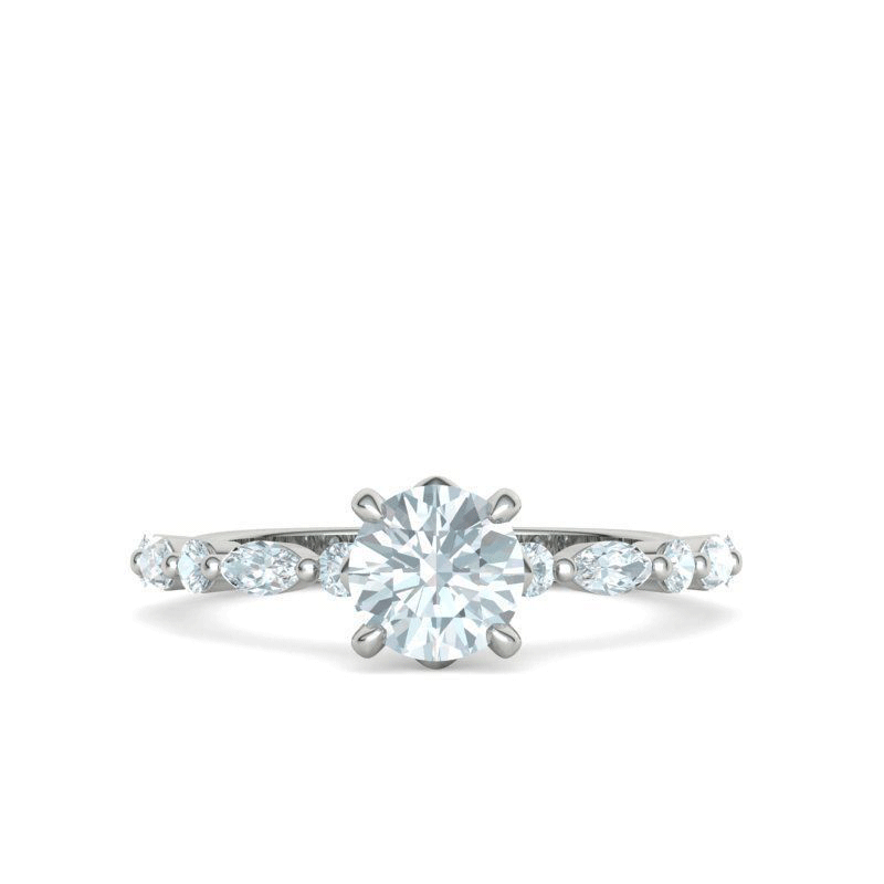 Round & Marquise Diamond Engagement Ring (1.43ctw)
