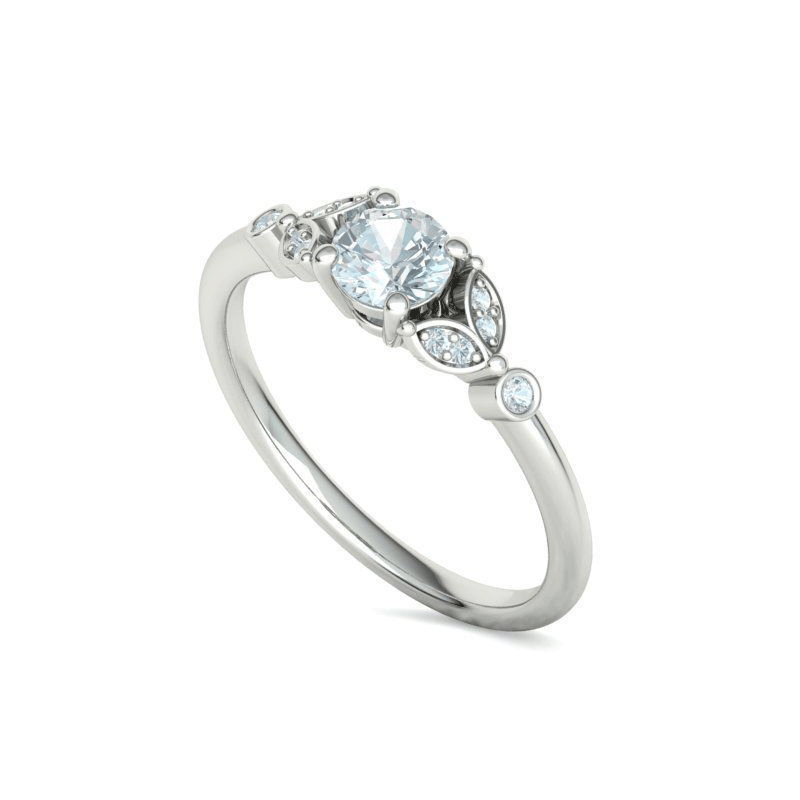 Round Brilliant Diamond Accent Engagement Ring (1/2ctw)