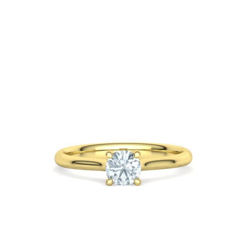 0.50 Carat Round Natural Diamond Solitaire Engagement Ring - GIA Certified