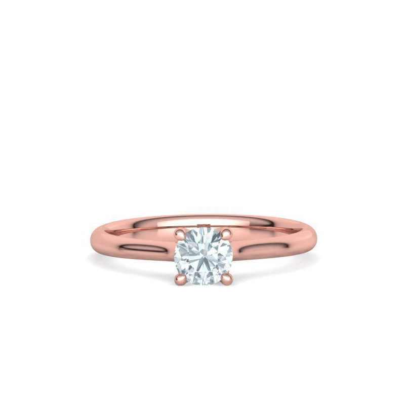 0.50 Carat Round Natural Diamond Solitaire Engagement Ring - GIA Certified