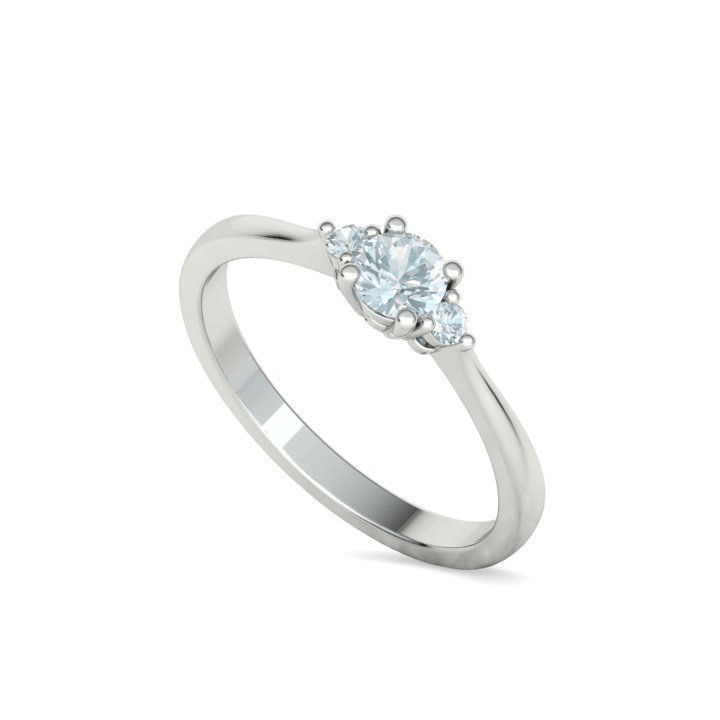 Three Stone GIA Certified Natural Diamond Engagement Ring (3/8ctw)