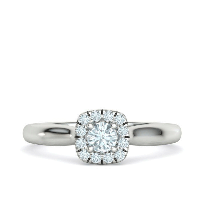 Anillo de compromiso con halo de diamantes brillantes redondos (1/3ct)