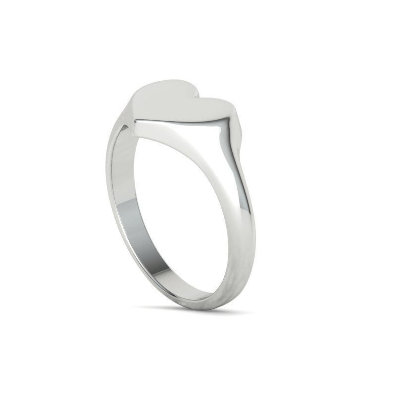 Engraveable Heart Signet Ring