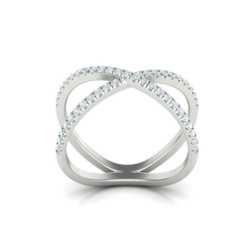 Criss Cross French Pavé Natural Diamond Ring (1/4ctw)