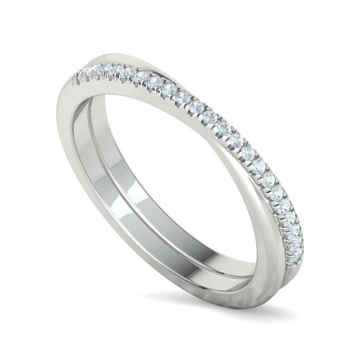 Criss-Cross Natural Diamond Wedding Band (1/8ctw)