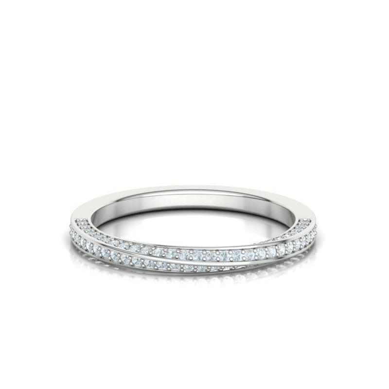 Natural Diamond Twist Wedding Band (1/4ctw)