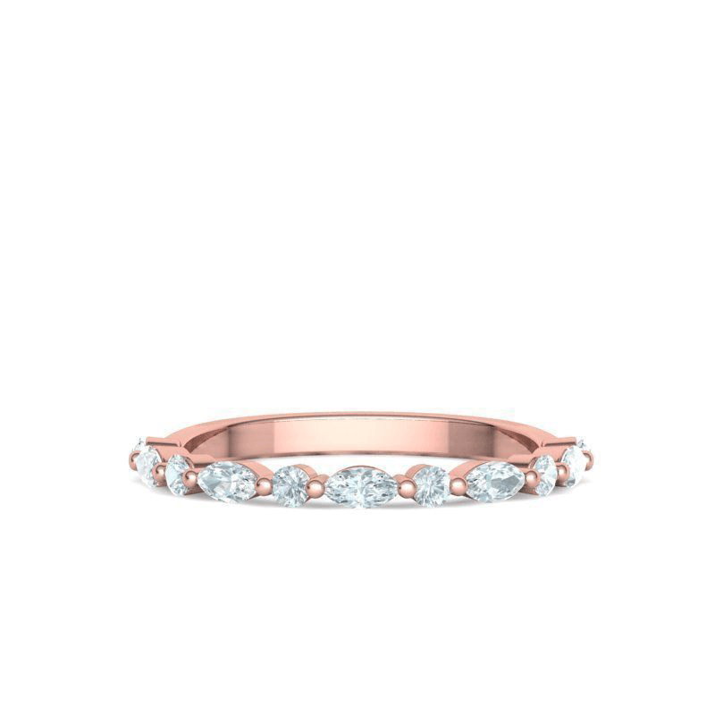 Marquise & Round Diamond Wedding Band (1/2ctw)