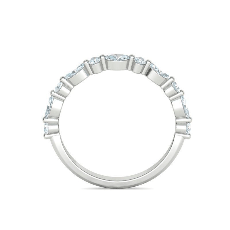 Marquise & Round Diamond Wedding Band (1/2ctw)