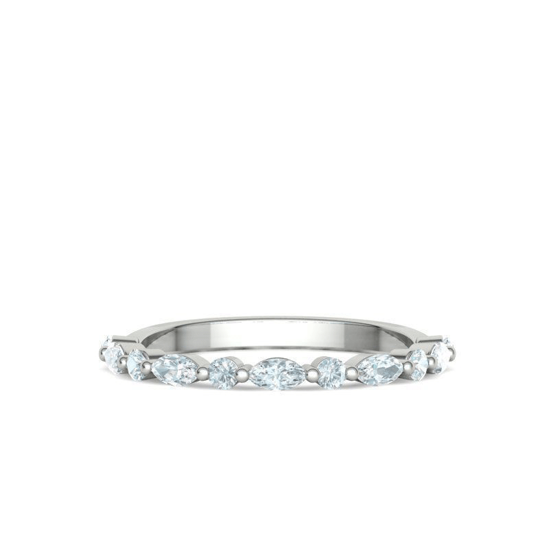 Marquise & Round Diamond Wedding Band (1/2ctw)